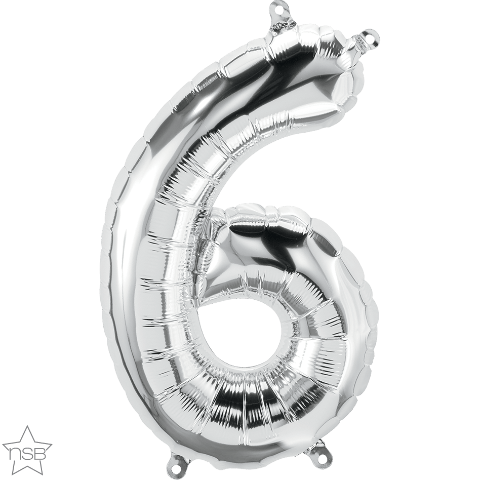 Air Filled 16" Silver Number Balloons