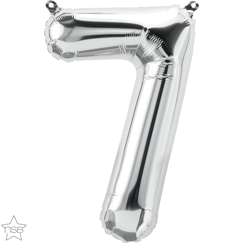 Air Filled 16" Silver Number Balloons