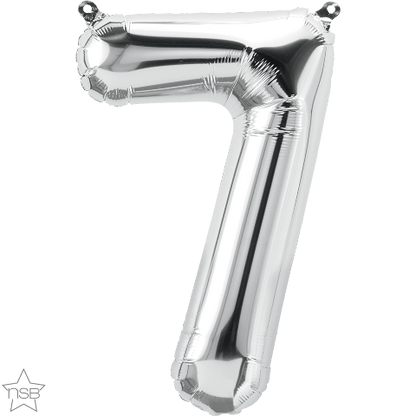 Air Filled 16" Silver Number Balloons
