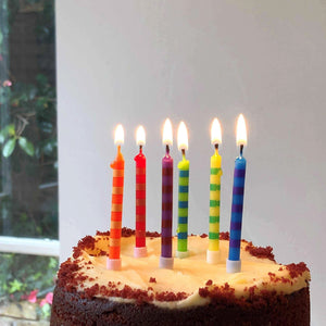 Birthday Bash Striped Candles
