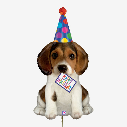Birthday Puppy Inflated Foil Balloon