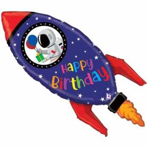 birthday rocket foil helium shaped balloon