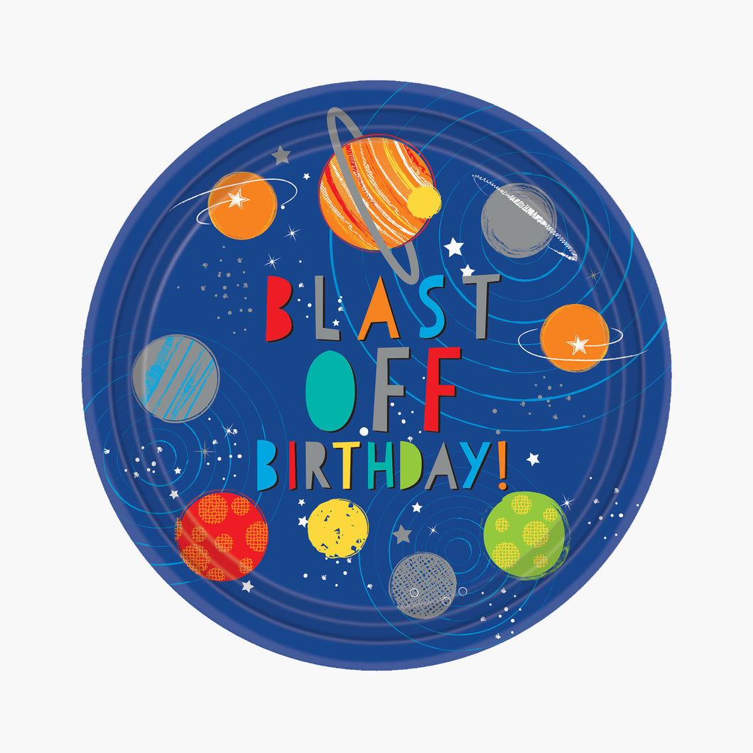 Blast Off Birthday Paper Plates