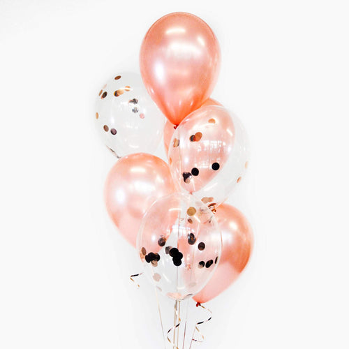 Bouquet of Latex + Confetti Balloons - Pick your colour