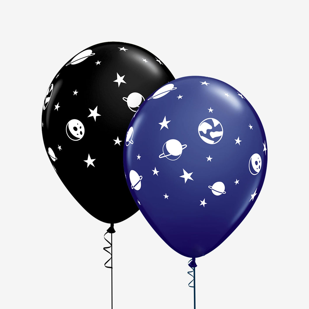 Bouquet of 6 Space Themed Latex Balloons