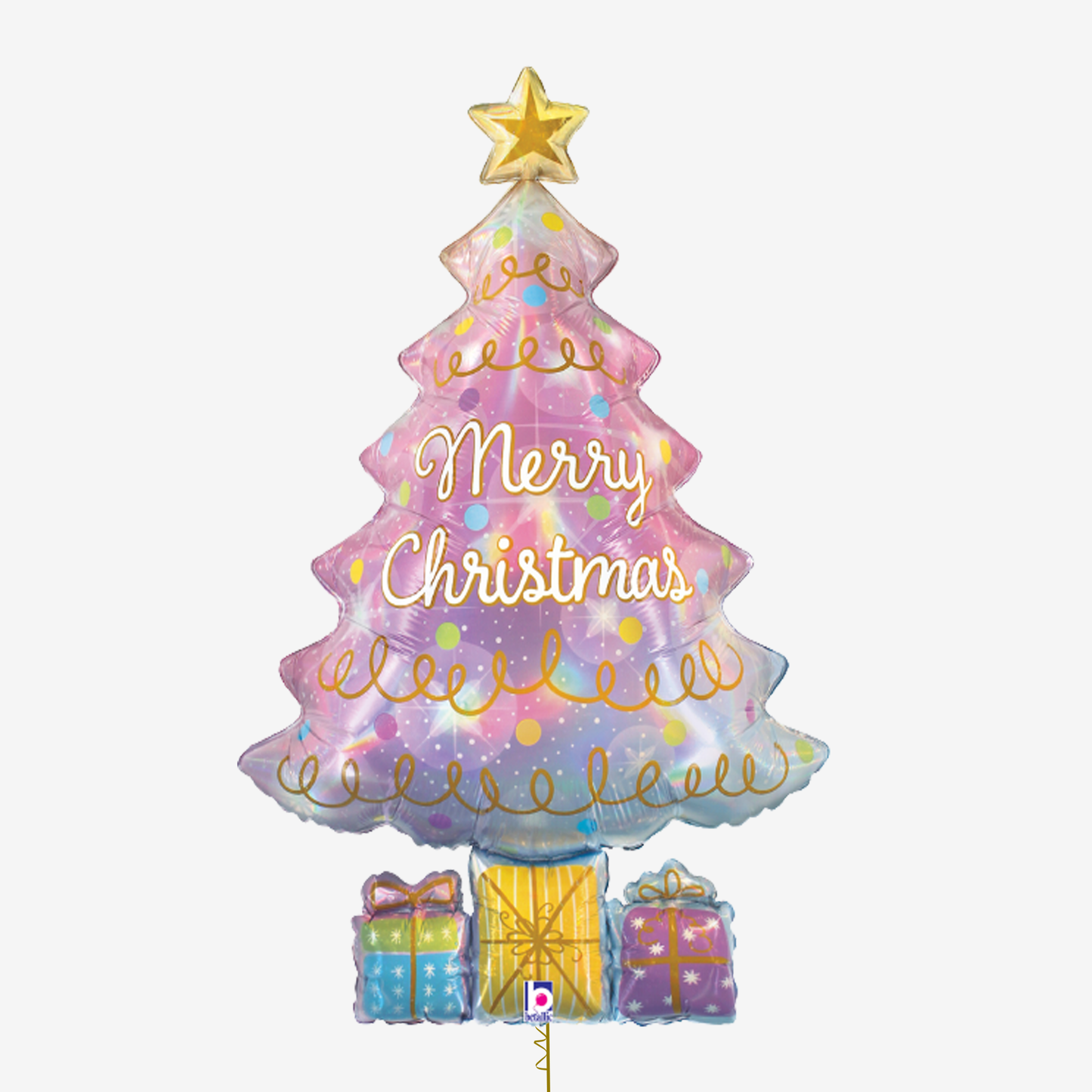 Betallic 39 inch Shape Opal Christmas Tree Holographic Inflated Foil Balloon