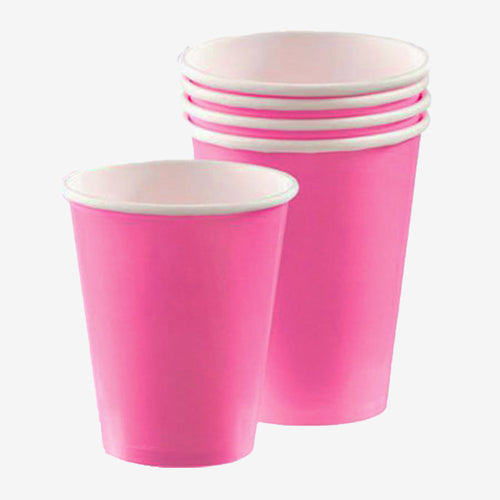 Bright Pink Paper Cups