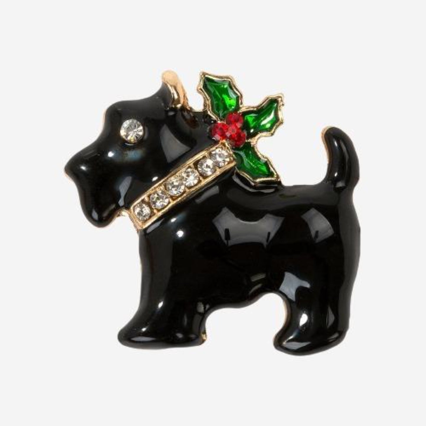 Christmas Entertainment Scottie Dog Enamel Badge
