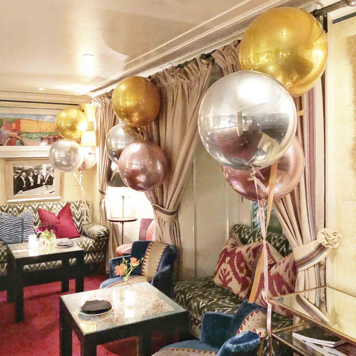 Gold, Silver & Rose Gold Orb Balloons - 18 Round Metallic Party Balloons Set