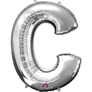 Large Silver Letter Balloons 34"