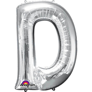 Large Silver Letter Balloons 34"