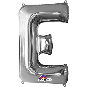 Large Silver Letter Balloons 34"