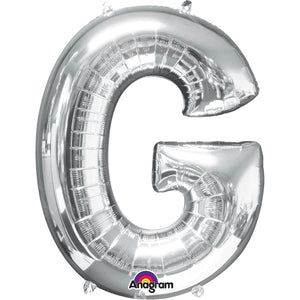 Large Silver Letter Balloons 34"