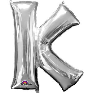 Large Silver Letter Balloons 34"