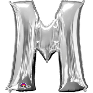 Large Silver Letter Balloons 34"