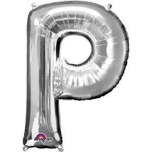 Large Silver Letter Balloons 34"