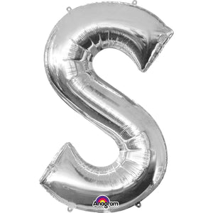 Large Silver Letter Balloons 34"