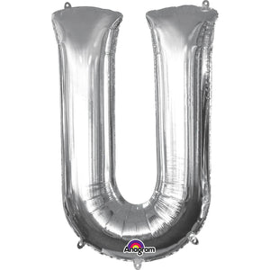 Large Silver Letter Balloons 34"