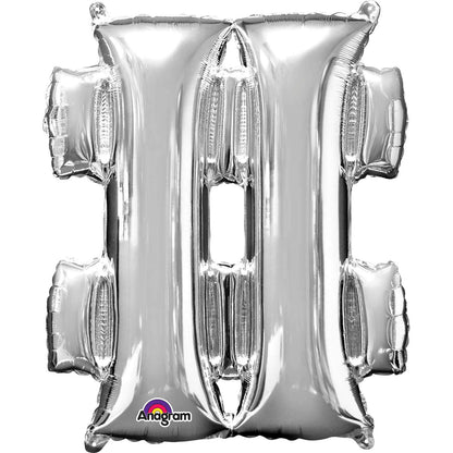 Large Silver Inflated Letter Balloons 34"