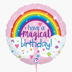 Glitter Magical Rainbow Birthday Foil Balloon