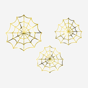 Gold Spiderwebs Paper decorations
