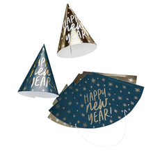 Happy New Year Navy and Gold Party Hats