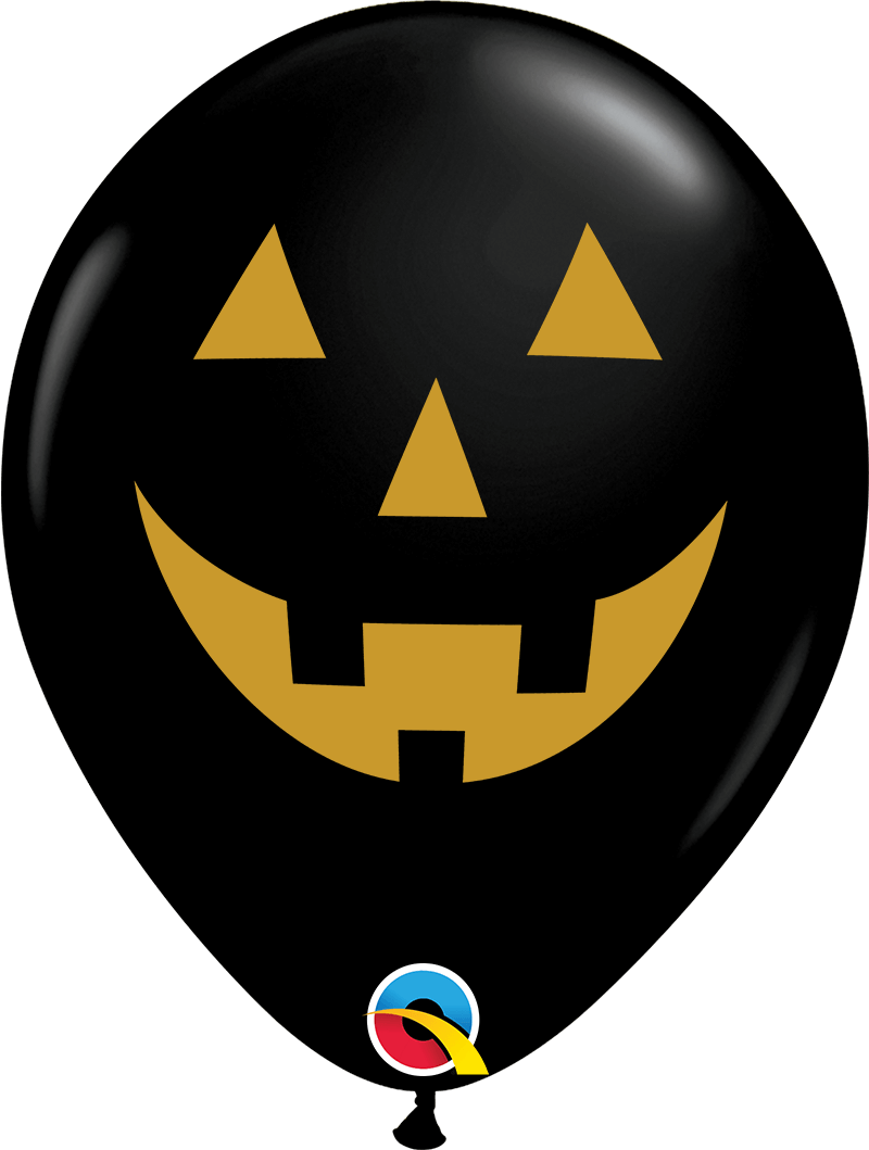 Individual 11” Inflated Latex Jack Faces Halloween Balloon
