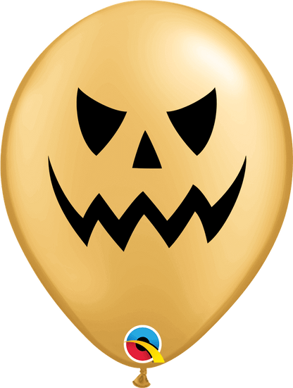 Individual 11” Inflated Latex Jack Faces Halloween Balloon