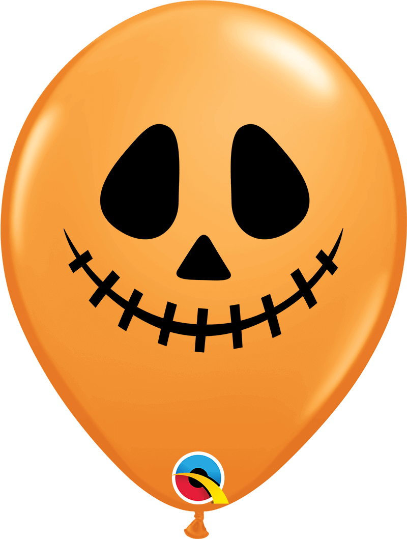 Individual 11” Inflated Latex Jack Faces Halloween Balloon