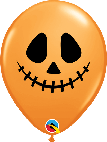 Individual 11” Inflated Latex Jack Faces Halloween Balloon