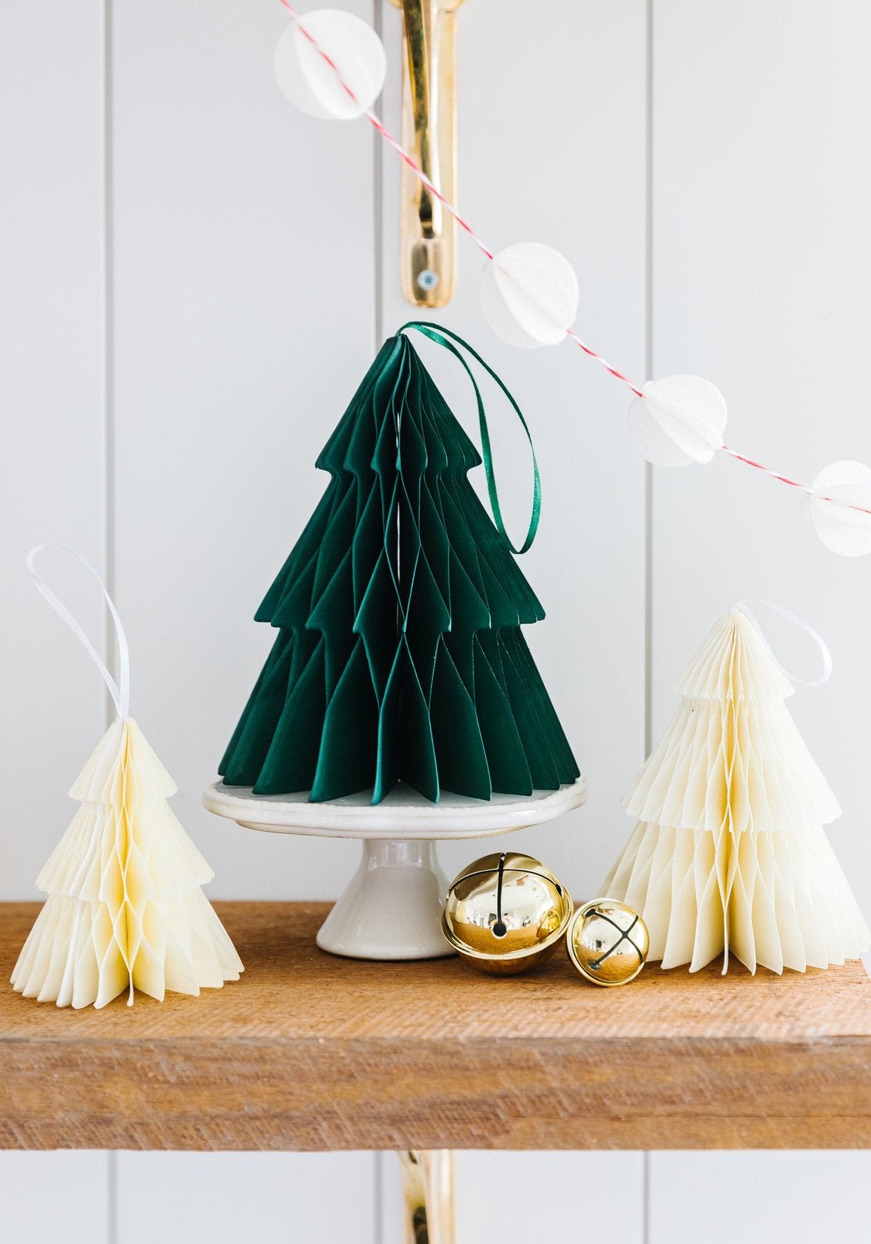 Botanical 3D Green and Cream Trees