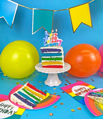 Rainbow Birthday Shaped Plates