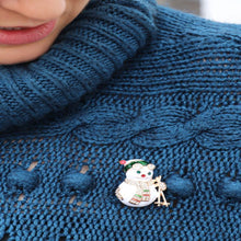 Christmas Entertainment Snowman Enamel Badge
