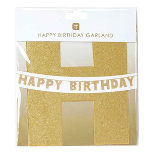 Luxe Gold Happy Birthday Garland Banner