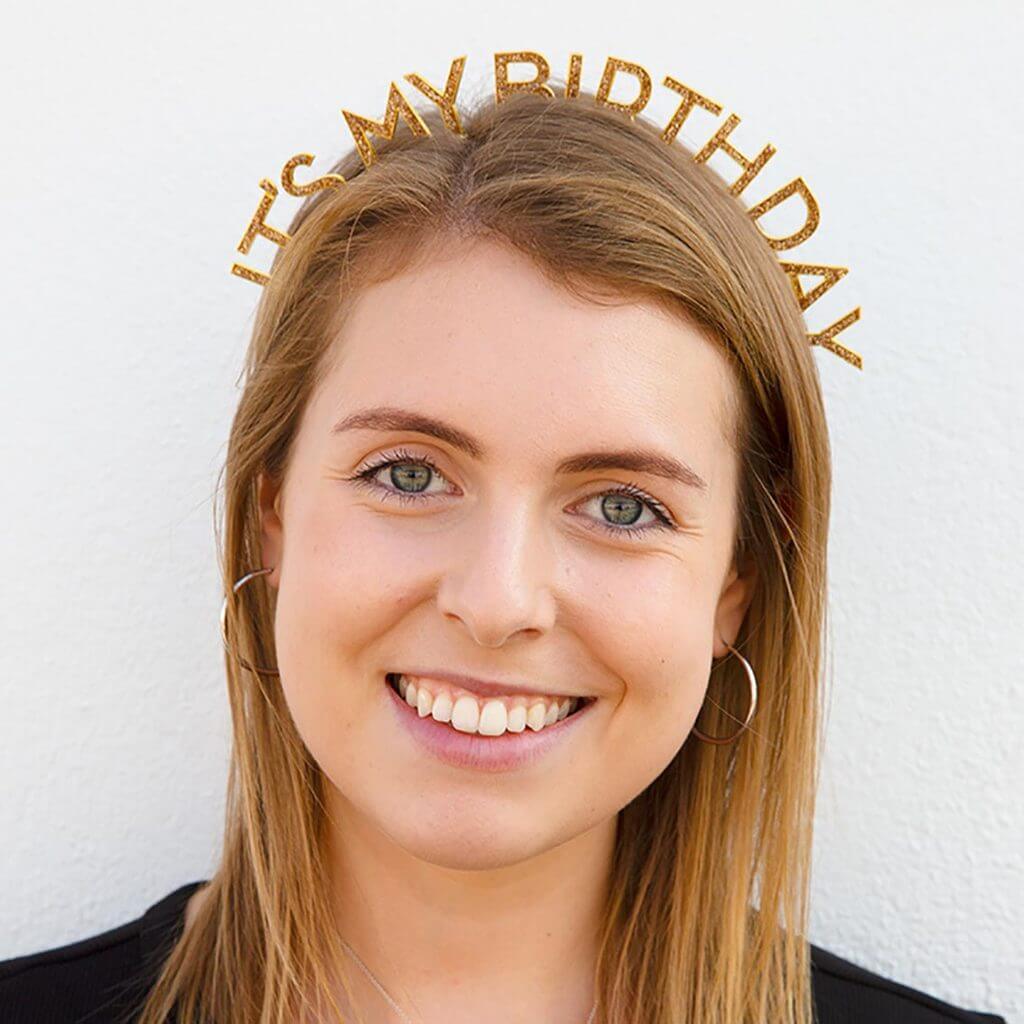 Luxe Gold Happy Birthday Headband