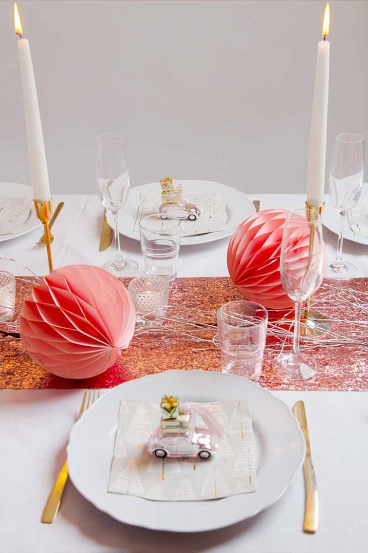 Luxe Pink Glitter Table Runner