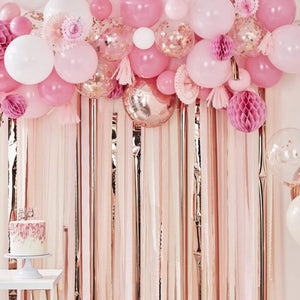 Inflated Blush And Peach Balloon And Fan Garland