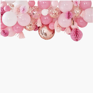 Inflated Blush And Peach Balloon And Fan Garland