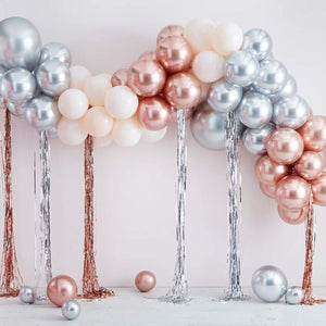 Inflated Metallic Balloon Garland With Streamers