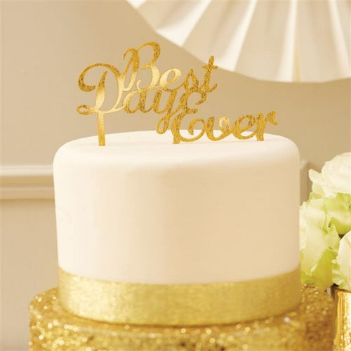 Sparkle Gold Best Day Ever Cake Topper