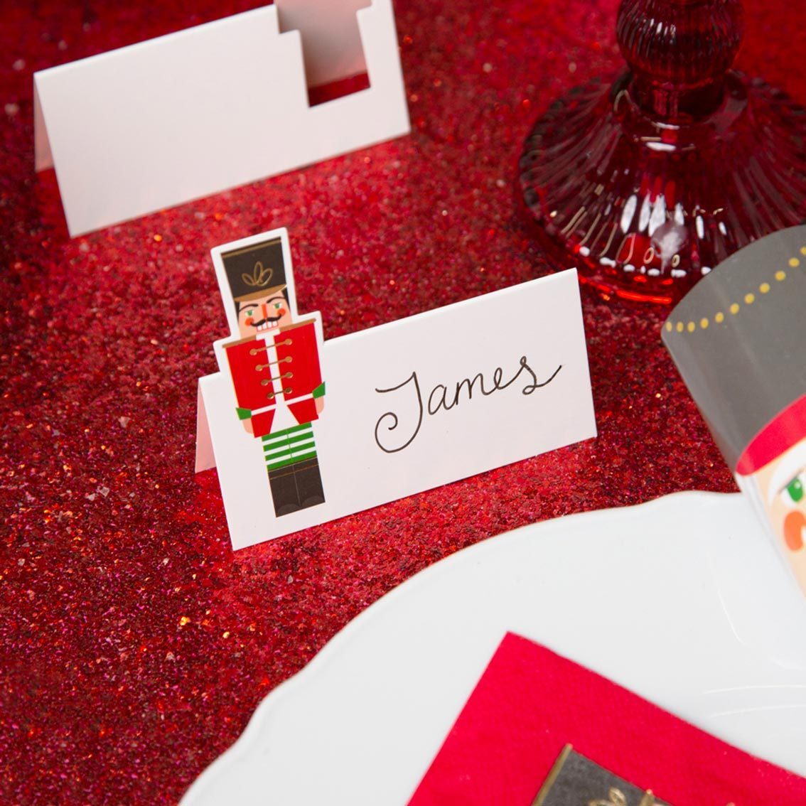 Luxe Red Glitter Table Runner