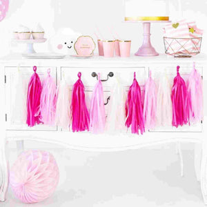 Mix of Pink and Yellow Tassel Garland