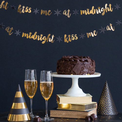 New Year's Eve Kiss Me at Midnight Banner