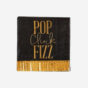 Pop Clink Fizz Fringed Cocktail Napkins