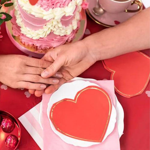 Red Heart Shaped Napkins