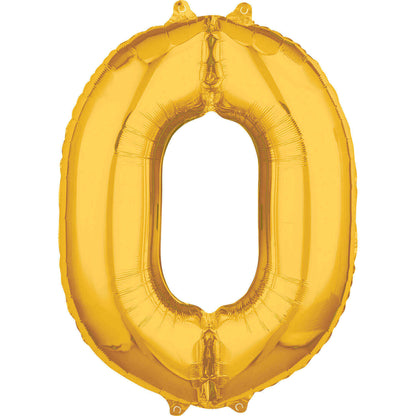 Air Filled 16" Gold Number Balloons