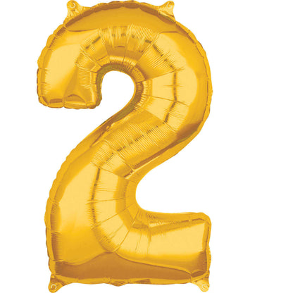 Air Filled 16" Gold Number Balloons