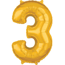 Air Filled 16" Gold Number Balloons