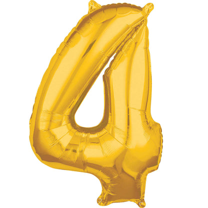 Air Filled 16" Gold Number Balloons