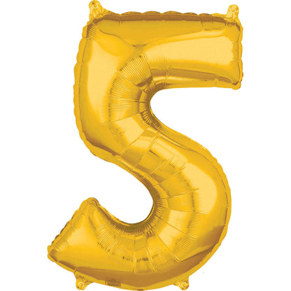 Air Filled 16" Gold Number Balloons